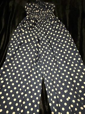 Fashion Nova Navy and White Polka Dot Kids Romper